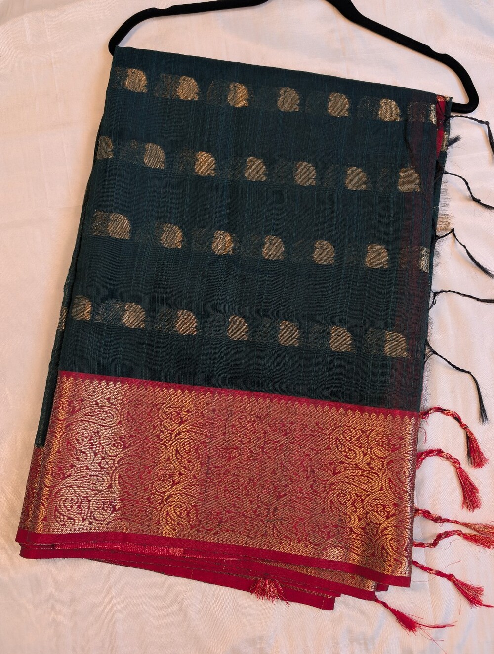 Semi Silk Cotton Saree With Running Blouse